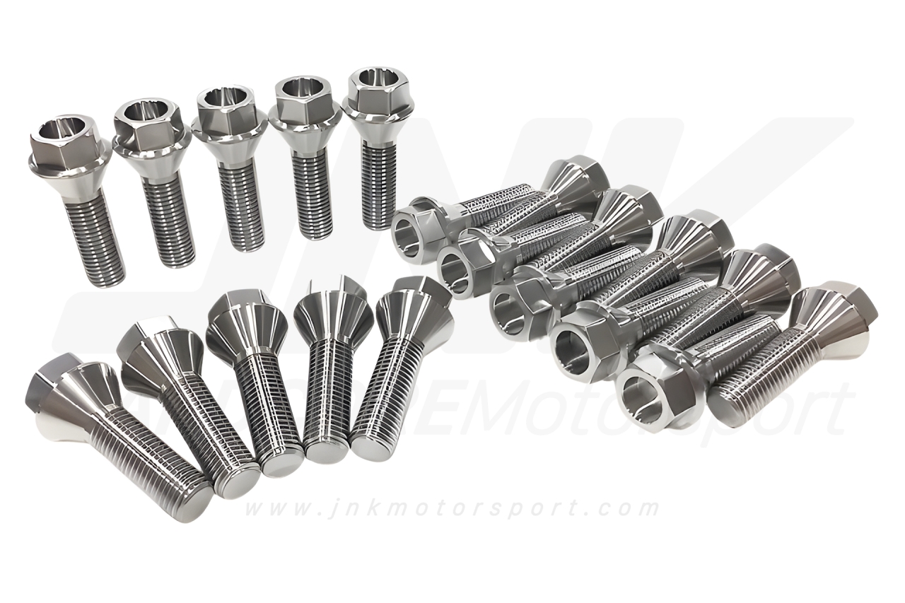 JNK M12*1.5 Gr5 TC4 Titanium Wheel Lug Bolt Set For BMW 輕量化高強度車輪螺絲組 (鈦合金) | TE Motorsport by TAG Engineering Group.