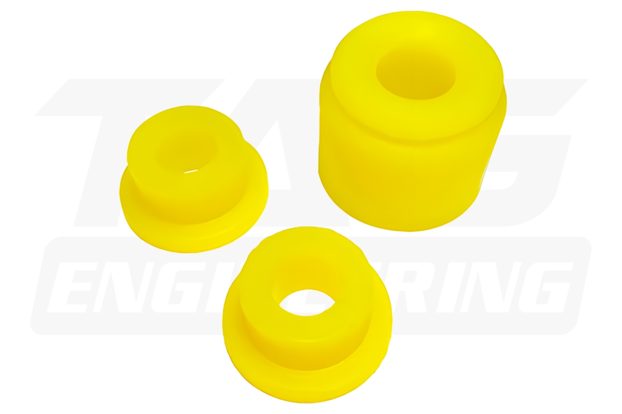 Front & Rear Shift Arm Bracket Bushing Set 90ShA For BMW E23, E24, E28, E30, E32, E34 排檔座上鋁桿前後強化襯套組 (前端圓形) | TE Motorsport by TAG Engineering Group.